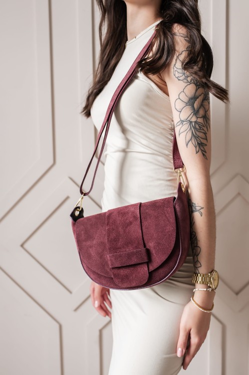 torebka damska zamszowa skóra naturalna vera pelle