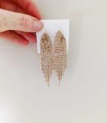 eleganckie kolczyki damskie z cyrkoniami, złote