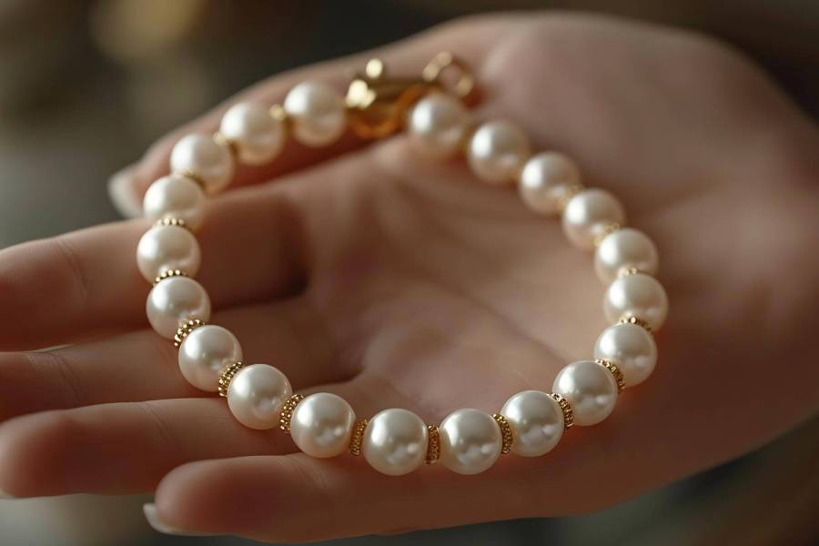 Bransoletka z drobnych pereł jako delikatny dodatek do każdej stylizacji